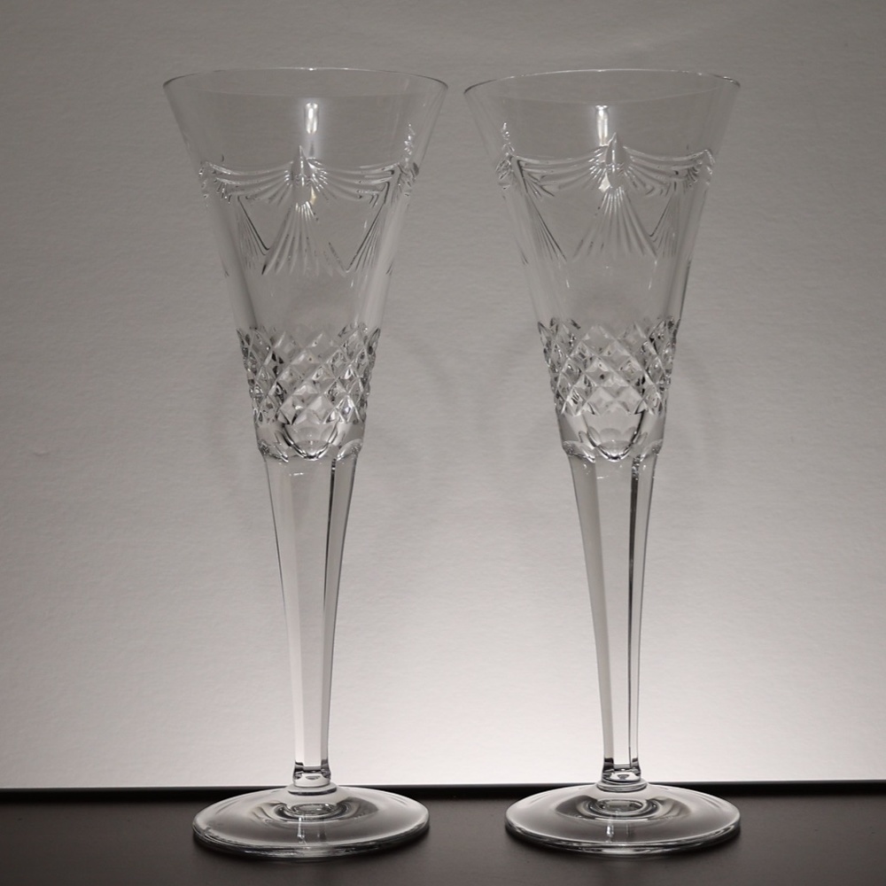 Vintage Waterford Crystal Peace Champagne Toasting Flute Millennium Series